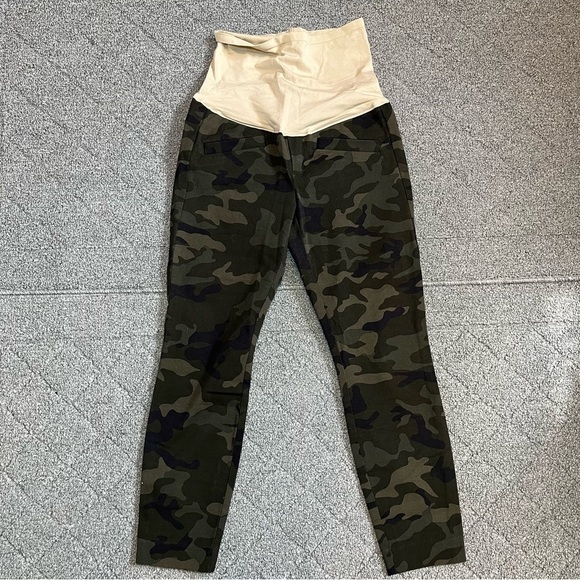 Gap Maternity Camo Skinny Ankle Pull On Pants Size 0 Cropped Green Camouflage - Picture 1 of 10